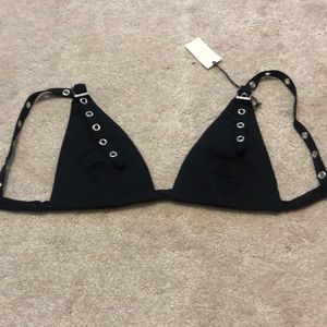 NWT Revolve Super Down Black Buckle Bikini Top
